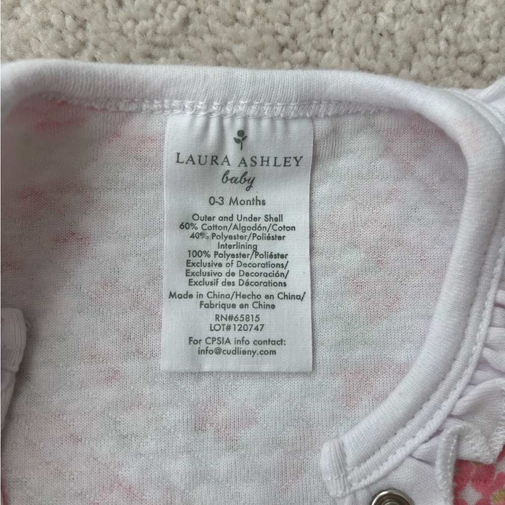 Laura Ashley Pink Floral Footie - Picture 7 of 12